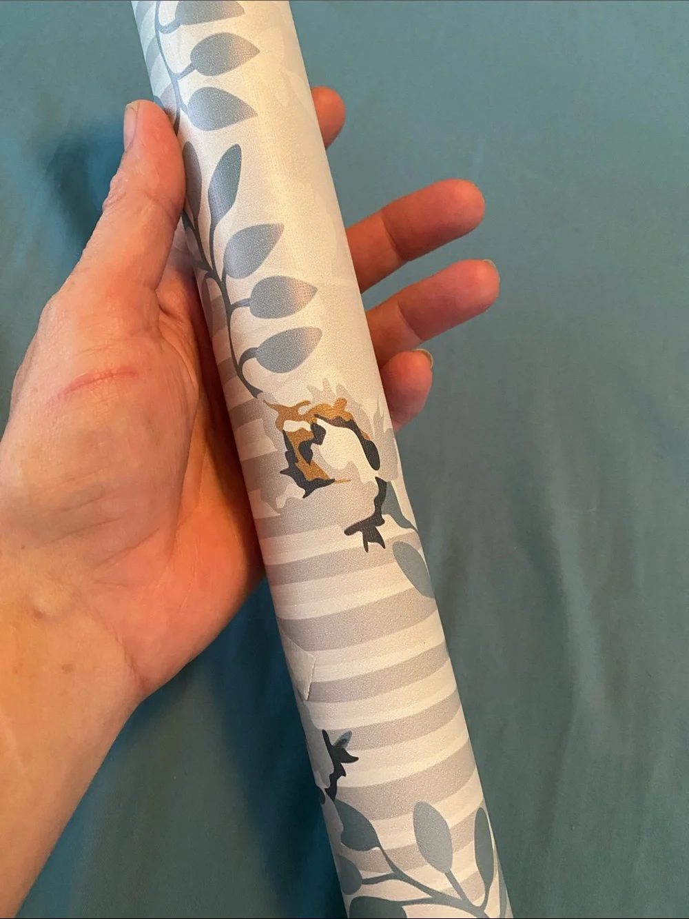 Floral Vine Wallpaper Roll in Blue and White NWOT